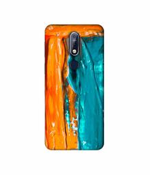 Amazon Brand - Solimo Designer Gold Yellow and Sky Blue Paint 3D Printed Hard Back Case Mobile Cover for Nokia 7.1