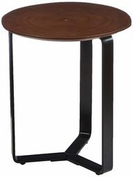 Marque Amazon - Rivet Table d'appoint, 38 x 41 cm, Finition noyer/métal noir