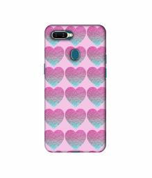 Amazon Brand - Solimo Designer Sparkle Heart Texture 3D Printed Hard Back Case Mobile Cover for Oppo A7