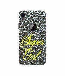 Amazon Brand - Solimo Designer Super Girl On Foil 3D Printed Hard Back Case Mobile Cover for Apple iPhone XR (Logo Cut)