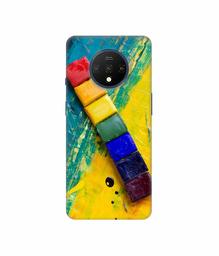 Amazon Brand - Solimo Designer Wax Color Blocks 3D Printed Hard Back Case Mobile Cover for OnePlus 7T