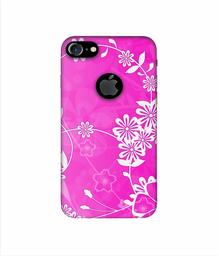 Amazon Brand - Solimo Designer Flower Pattern 3D Printed Hard Back Case Mobile Cover for Apple iPhone 7 (with Logo Cut)