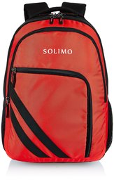 Amazon Brand - Solimo Travel Backpack (29 litres, Spanish Red & Black)