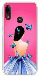 Amazon Brand - Solimo Designer Multicolor Girl Butterfly Design Printed Soft Back Case Mobile Cover for Motorola Moto E6s / Motorola Moto E6 Plus