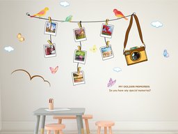 Amazon Brand - Solimo Wall Sticker for Living Room (Travel Photo Gallery, Ideal Size on Wall, 180 cm X 100 cm)