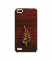 Amazon Brand - Solimo Designer Leaf on Wood UV Printed Soft Back Case Mobile Cover for Itel A22 Pro