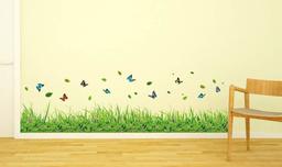 Amazon Brand - Solimo Wall Sticker for Living Room (Butterfly Garden, Ideal Size on Wall - 137 cm x 41 cm)