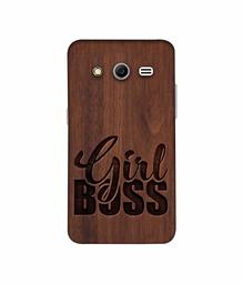 Amazon Brand - Solimo Designer Girl Boss On Wood 3D Printed Hard Back Case Mobile Cover for Samsung Galaxy Core 2 G355H