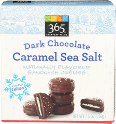 365 Everyday Value, Sea Salt & Caramel Chocolate Sandwich Cookie, 7 OZ