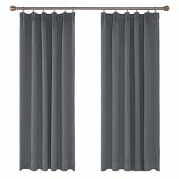 UMI by Amazon Thermal Insulated Decorative Bedroom Curtains Pencil Pleat Blackout Curtains for Livingroom 55 x 70 Inch Light Grey 2 Panels