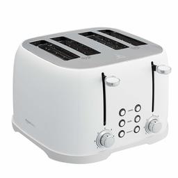 AmazonBasics 4-Slot Toaster, White (Renewed)