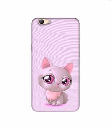 Amazon Brand - Solimo Designer Cute Pink Cat 3D Printed Hard Back Case Mobile Cover for Oppo F1s