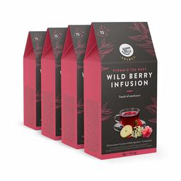 Marque Amazon - Happy Belly Select Sachets d’infusion fruitée Baies sauvages, 4 x 15 pyramides