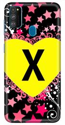 Amazon Brand - Solimo Designer Heart Pattern Alphabet-X 3D Printed Hard Back Case Mobile Cover for Samsung Galaxy M21 / M30s