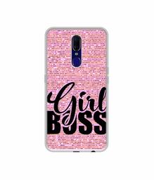 Amazon Brand - Solimo Designer Girl Boss On Pink Sparkle UV Printed Soft Back Case Mobile Cover for Oppo F11