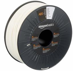 AmazonBasics ABS 3D Printer Filament, 1.75mm, White, 1 kg Spool