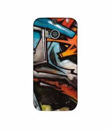 Amazon Brand - Solimo Designer Painting Texture 3D Printed Hard Back Case Mobile Cover for HTC One M8