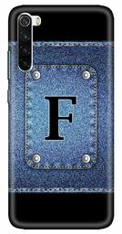 Amazon Brand - Solimo Designer Button Jeans Alphabet-F 3D Printed Hard Back Case Mobile Cover for Xiaomi Redmi Note 8