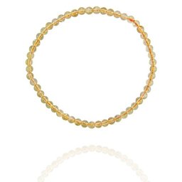 4mm Round Inclusion Citrine Bead Bracelet, 8