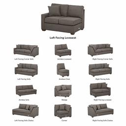 Amazon Brand – Stone & Beam Bagley Sectional Component, Left-Facing Loveseat, Fabric, 52