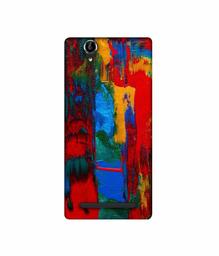 Amazon Brand - Solimo Designer Multiolor Brush Texture on Wall 3D Printed Hard Back Case Mobile Cover for Sony Xperia T2 Ultra