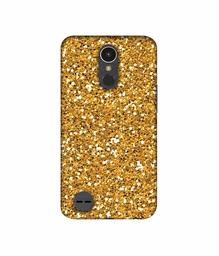 Amazon Brand - Solimo Designer Golden Sparkle UV Printed Soft Back Case Mobile Cover for LG K10 (2017)