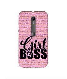 Amazon Brand - Solimo Designer Girl Boss On Pink Sparkle 3D Printed Hard Back Case Mobile Cover for Motorola Moto G 3rd Generation