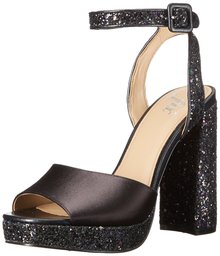 The Fix Gia Colorblock Platform Sandal with Ankle Strap Tacco, Nero Mezzanotte, 11 UK