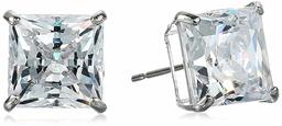 14K Gold 3cttw Swarovski Zirconia Square Stud Earrings