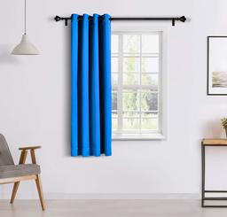 Amazon Brand - Solimo Room Darkening Blackout Window Curtain, 5 Feet (Blue)