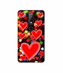 Amazon Brand - Solimo Designer Heart Texture on Glitters 3D Printed Hard Back Case Mobile Cover for Nokia 6.1 Plus