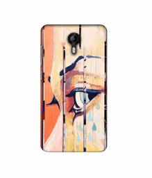 Amazon Brand - Solimo Designer Potrat On Wood 3D Printed Hard Back Case Mobile Cover for Micromax Canvas Nitro 4G E455