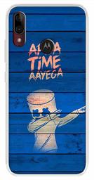 Amazon Brand - Solimo Designer Multicolor Apna Time Ayega Blue Design Printed Soft Back Case Mobile Cover for Motorola Moto E6s / Motorola Moto E6 Plus