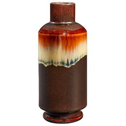 Amazon Brand – Stone & Beam Modern Ombre Stoneware Home Decor Flower Vase - 10 Inch, Dark Brown Red White