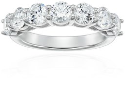 Platinum-Plated Sterling Silver 7-Stone Ring made with Swarovski Zirconia (3 cttw), Size 9