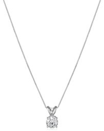 IGI Certified 14k White Gold Lab Created Diamond Pendant Necklace (3/4 ct, I-J Color, SI1-SI2 Clarity), 18