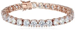 Amazon Essentials Rose Pulsera de tenis de circonita cÃºbica de plata esterlina chapada en oro con corte redondo (6 mm) Rose Gold Plated Sterling Silver7.25 Longitud