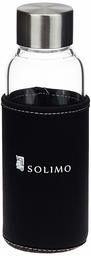 Amazon Brand - Solimo Borosilicate Glass Sports Bottle, 450 ml, Black