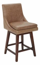 Amazon Brand – Stone & Beam Alaina Contemporary Leather High-Back Swivel Seat Counter Stool, 39