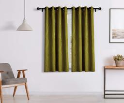 Amazon Brand - Solimo Harmony Window Curtain, 5 feet - Set of 2 (Island Green)