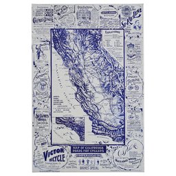 Amazon Brand – Rivet Blue 1898 Map of California Roads for Cyclers Canvas Print Wall Art, 20