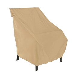 Classic Accessories 58932-EC  Terrazzo Water-Resistant 26 Inch High Back Patio Chair Cover,Sand,High Back Dining Chair