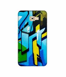 Amazon Brand - Solimo Designer Blue and Yellow Texture 3D Printed Hard Back Case Mobile Cover for Samsung Galaxy C7 Pro