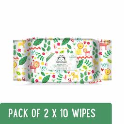 Amazon Brand - Mama Bear Bed Bath Wipes - 10 wipes/pack (Pack of 2)