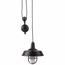 Amazon Brand – Stone & Beam Industrial Farmhouse Pendant Ceiling Chandelier with Pulley, Light Bulb Included, Adjustable 23