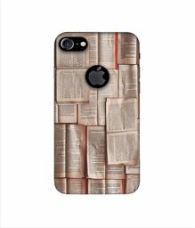 Amazon Brand - Solimo Designer Books Texture 3D Printed Hard Back Case Mobile Cover for Apple iPhone 7 (with Logo Cut)