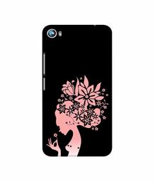 Amazon Brand - Solimo Designer Pink Color Lady Vector 3D Printed Hard Back Case Mobile Cover for Micromax Canvas Fire 4 A107