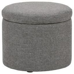 Amazon Brand – Rivet Madison Modern Round Lift-Top Storage Tray Ottoman Pouf, 19.7