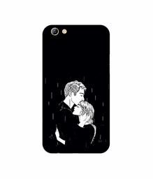 Amazon Brand - Solimo Designer Couples Standing in Rain UV Printed Soft Back Case Mobile Cover for Oppo F3 Plus