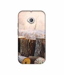 Amazon Brand - Solimo Designer Wood logs 3D Printed Hard Back Case Mobile Cover for Motorola Moto E 2nd Generation